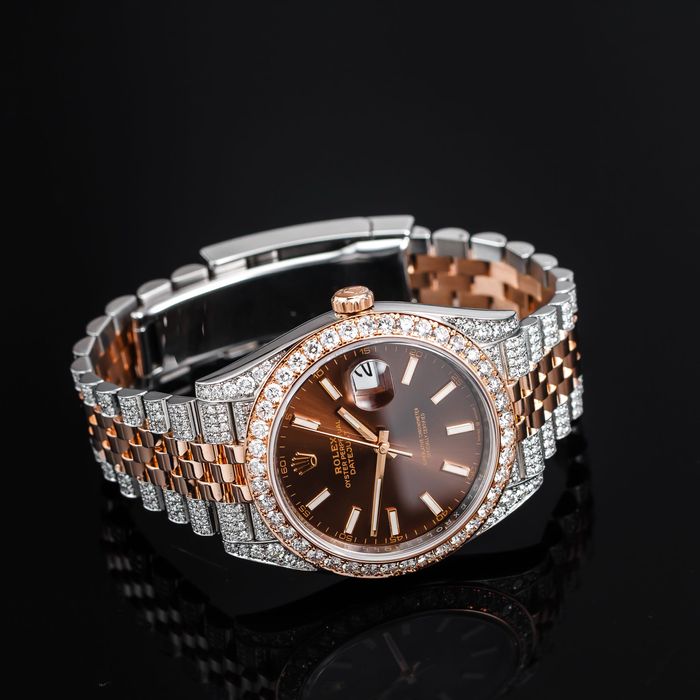 ICED Rolex Datejust 41 tarcza czekoladowa