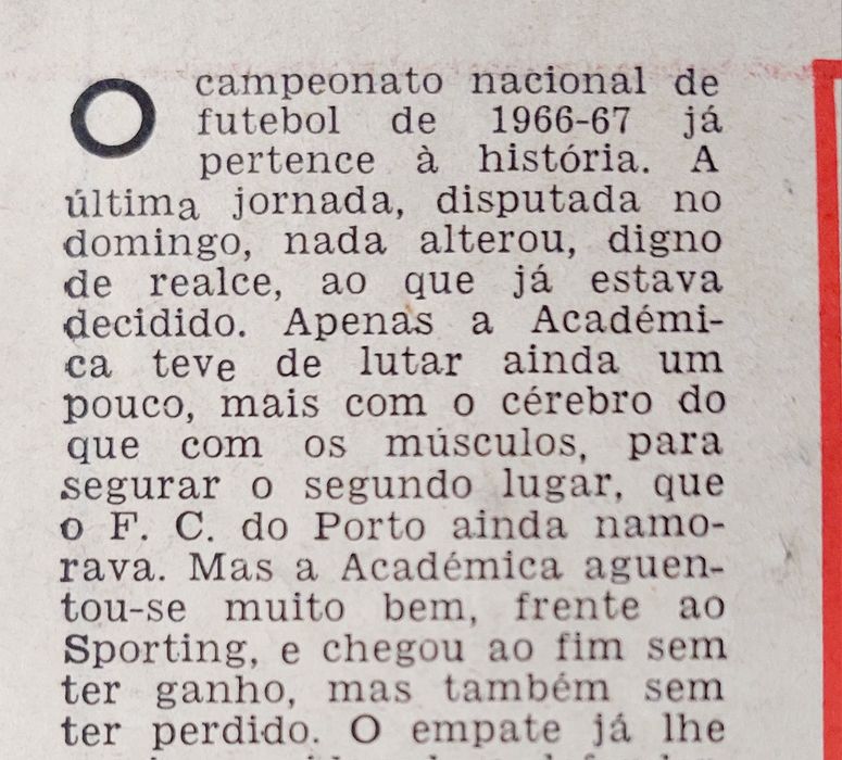 Académica - Vice-campeã 1966/67