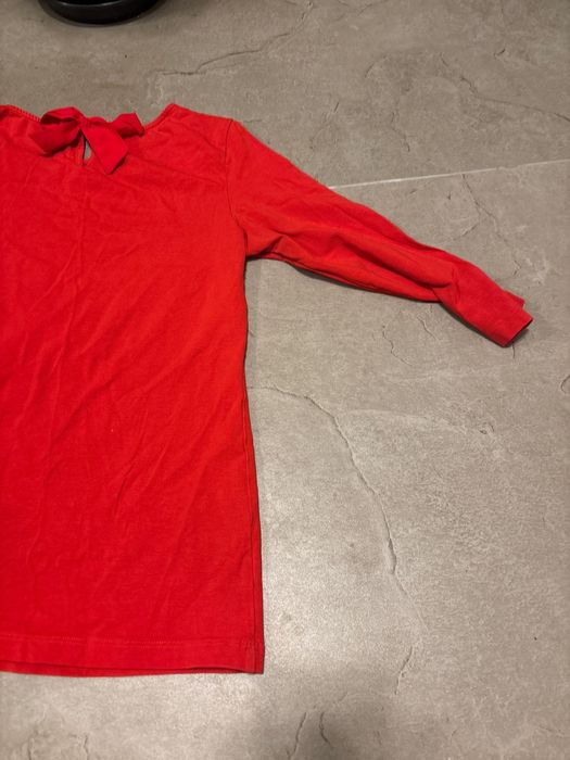 Czerwona bluzka kokardka rękaw 3/4 M święta Andrzejki Mikołajki