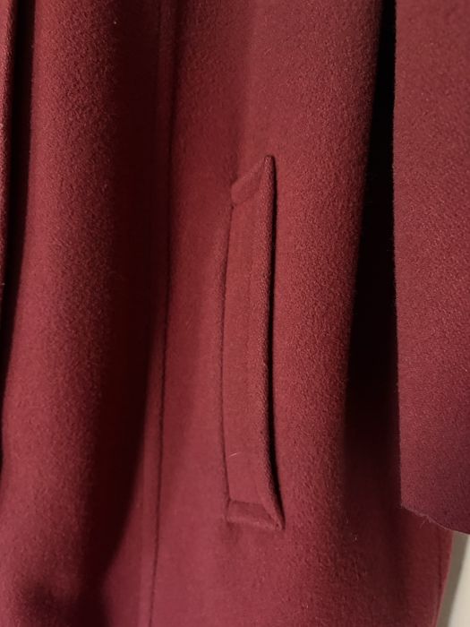 Płaszcz burgundowy wełna kaszmir