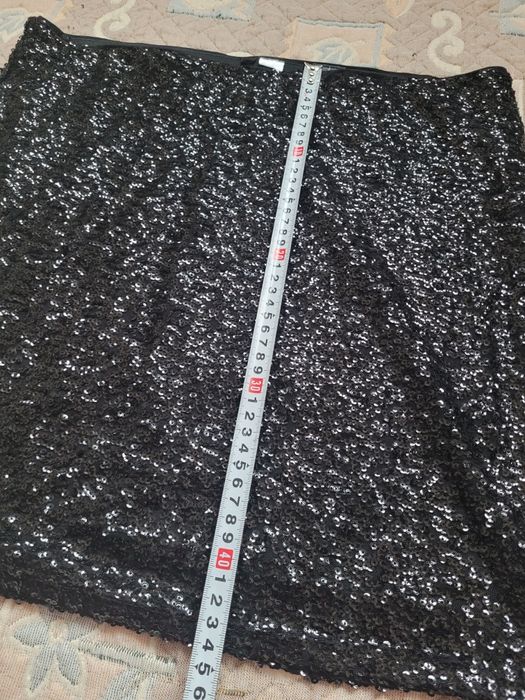 Паєтка тканина паетка ткань черная юбка короткая красивая италия рукод