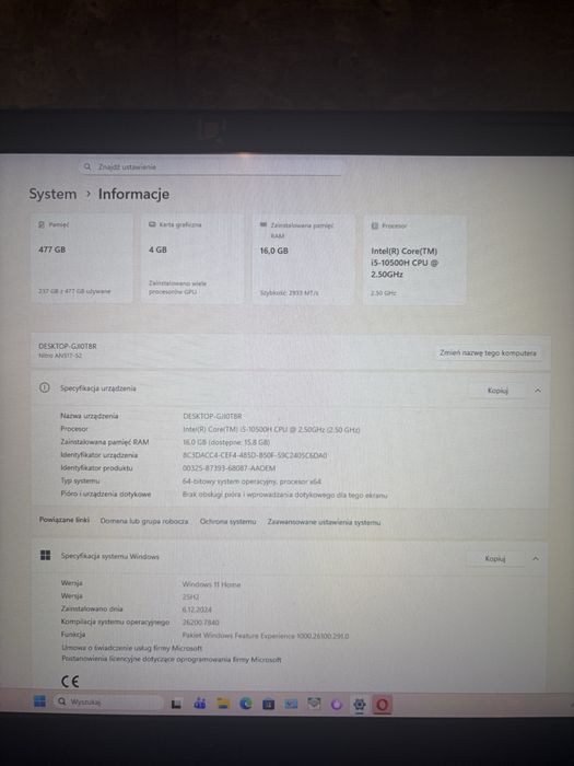 Łaptop gamingowy Acer Nitro 5.Mega Okazja!