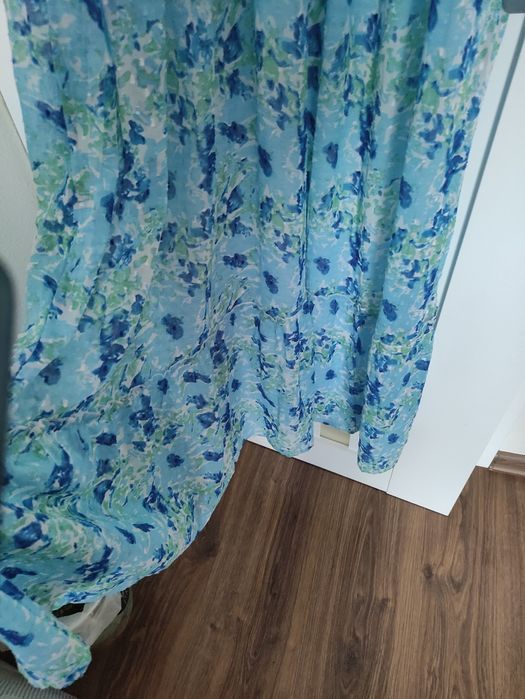 Sukienka Boohoo długa maxi błękitna kwiaty XXL