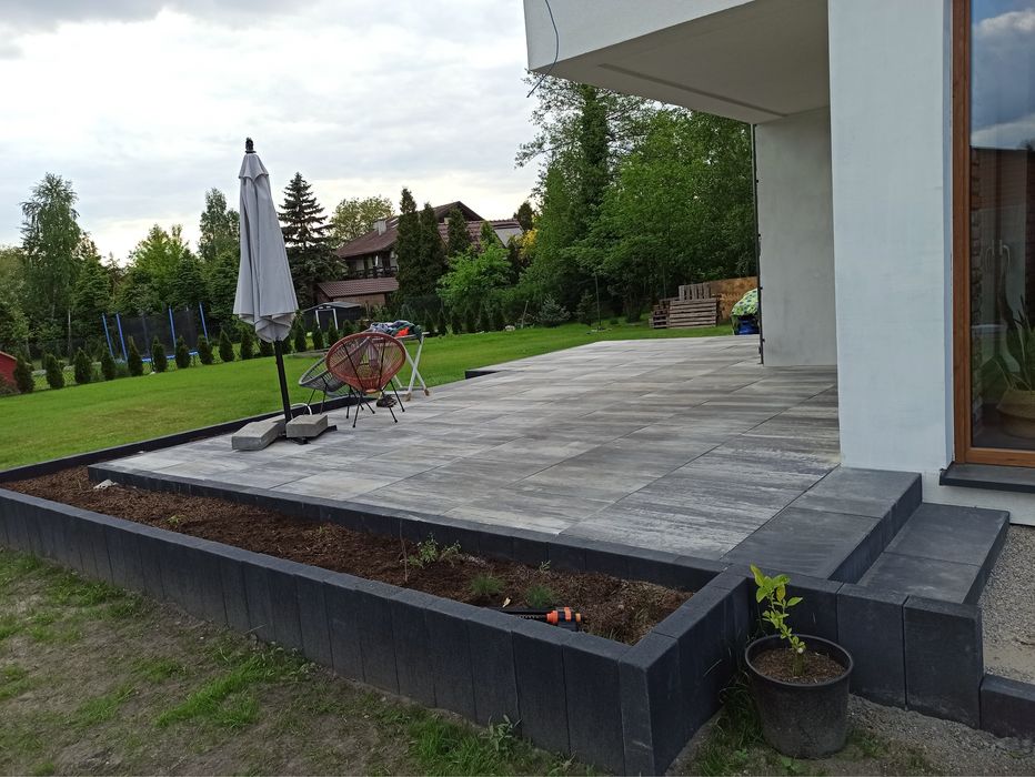 Usługi brukarskie, układanie kostki brukowej, minikoparka, wozidło