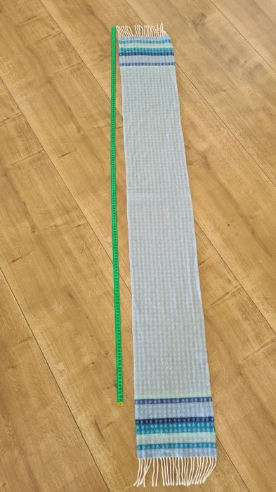 Szalik Szal 100% Lambswool Wełna Wool. Baby blue Błękitny Liliowy