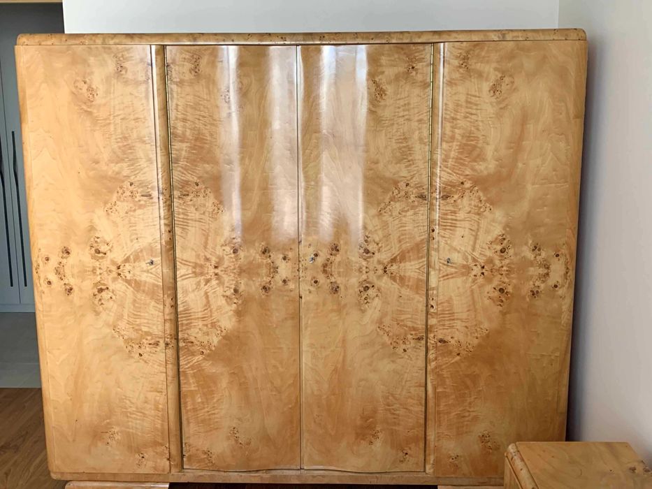 Szafa czterodrzwiona, fornir brzoza sęczna lata 60