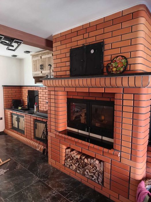 Дверця для каміна двухстворочна під замовлення, дверка в барбекю камин