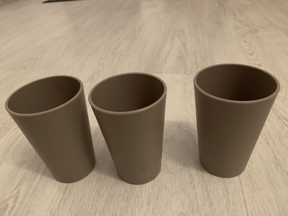 Zestaw kubków łazienkowych - ciemny beż