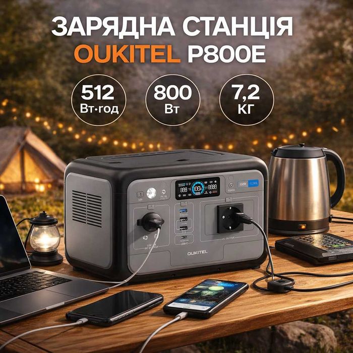 Портативна зарядна станція OUKITEL P800E PLUS, НОВА в наявності
