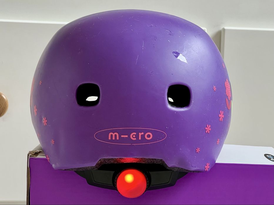 Kask dziecięcy Micro Floral Purple, rozmir S (48-53cm)