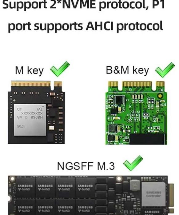 NVMe SSD Cloner, M.2 Duplicator Dual Bay NVMe Enclosure Gen2X2 20Gbps