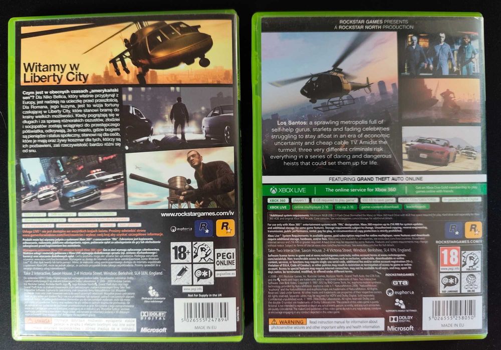 GTA IV i V Xbox 360