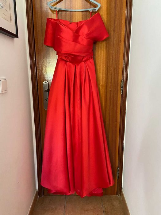 Vestido Cetim Vermelho