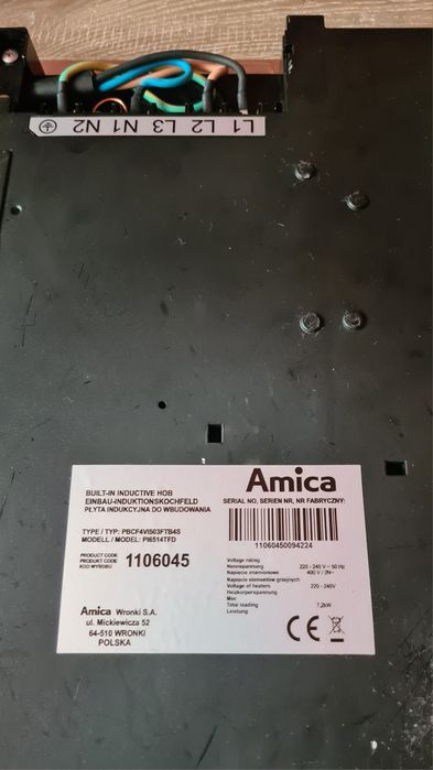 płyta indukcyjna Amica wyświetlacz LCD Timer PowerBooster