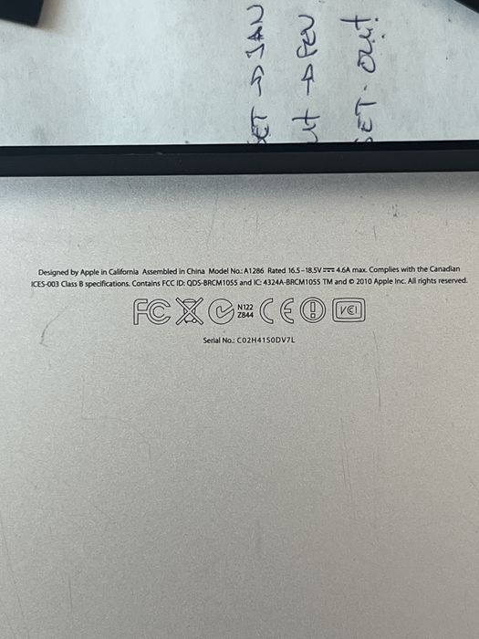 Macbook Pro 15 2011 / Pecas