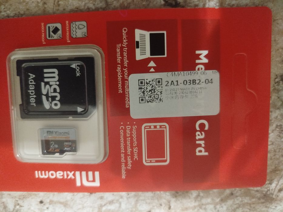 Карта памяти, Xiaomi MicroSD 2000ТБ + SD Adapter для телефона, смартфо
