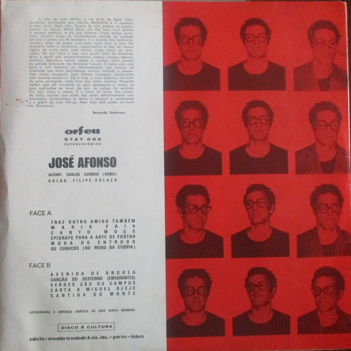 José Afonso	- - - - -		Traz Outro Amigo Também	- - - - -	LP