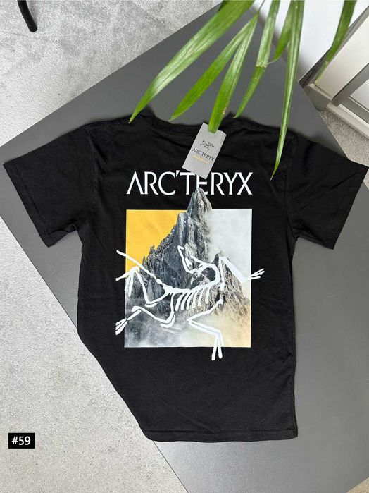 XS - XXL • Новая Футболка ARCTERYX Orange Mountains • Чорна / Біла