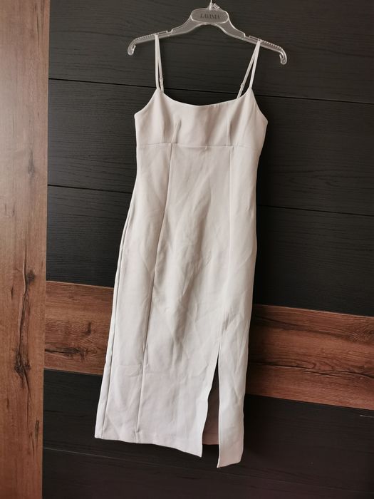 Midi sukienka zara suknia midi długa z rozcięciem L 40 dresowa