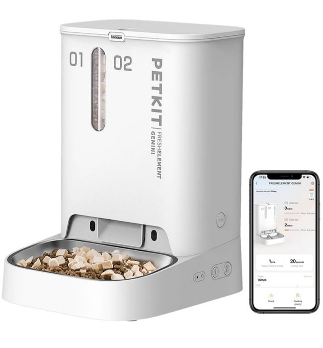 Автоматична годівниця PetKit Fresh Element Germini, білий, смарт годівниця, товари для тварин