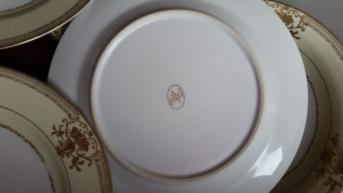 Precioso serviço porcelana simu china desenohs en relievo po oro 24k