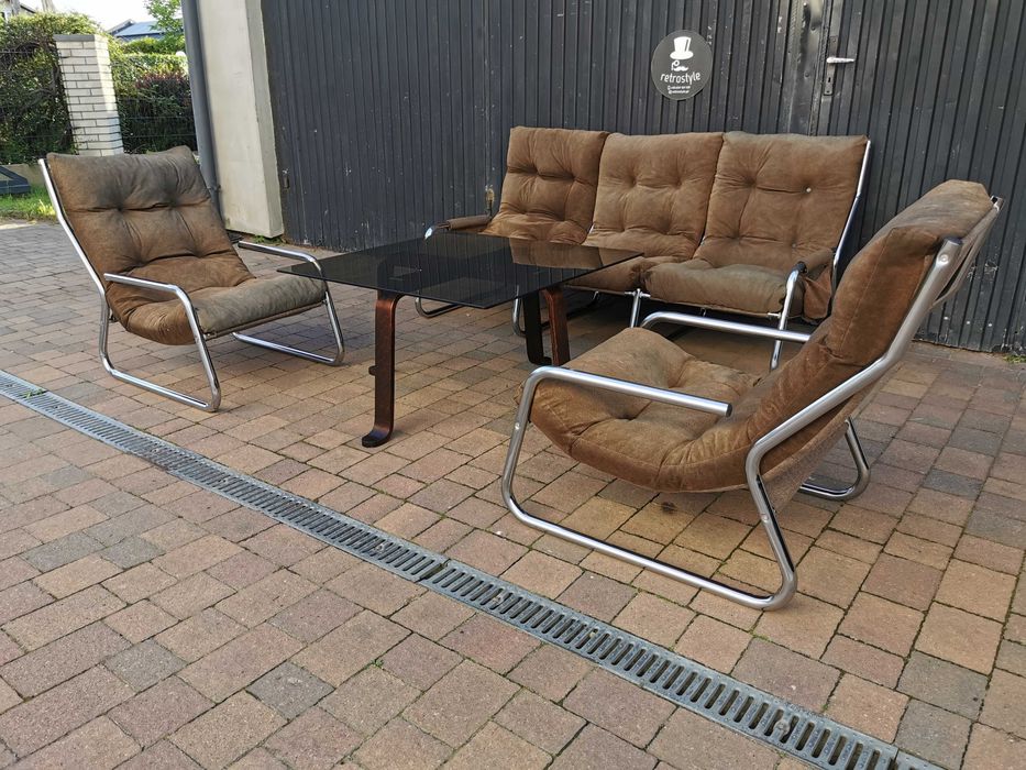 Sofa + 2x fotel proj. Gillis Lundgren dla IKEA, Szwecja '70, Vintage