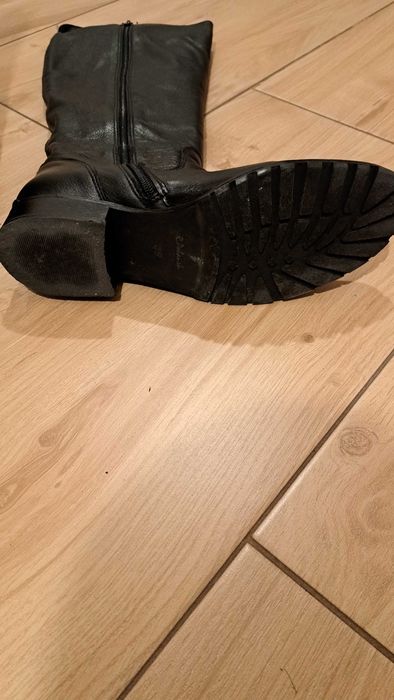 Damskie kozaki oficerki do kolan skorzane