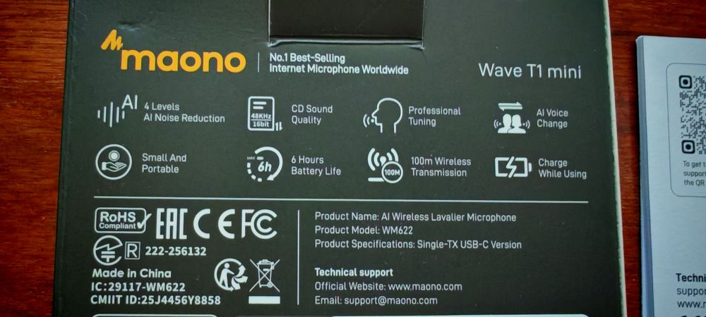 Microfone Maono wave T1 mini