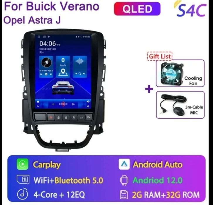 Android магнітола Opel Astra J, 8 ядер 6/128 GB, Carplay, Android Auto