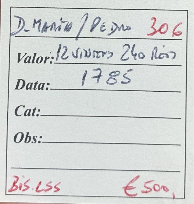 Moeda 306 - 12 Vintens 240 Reis D MARIA/PEDRO 1785