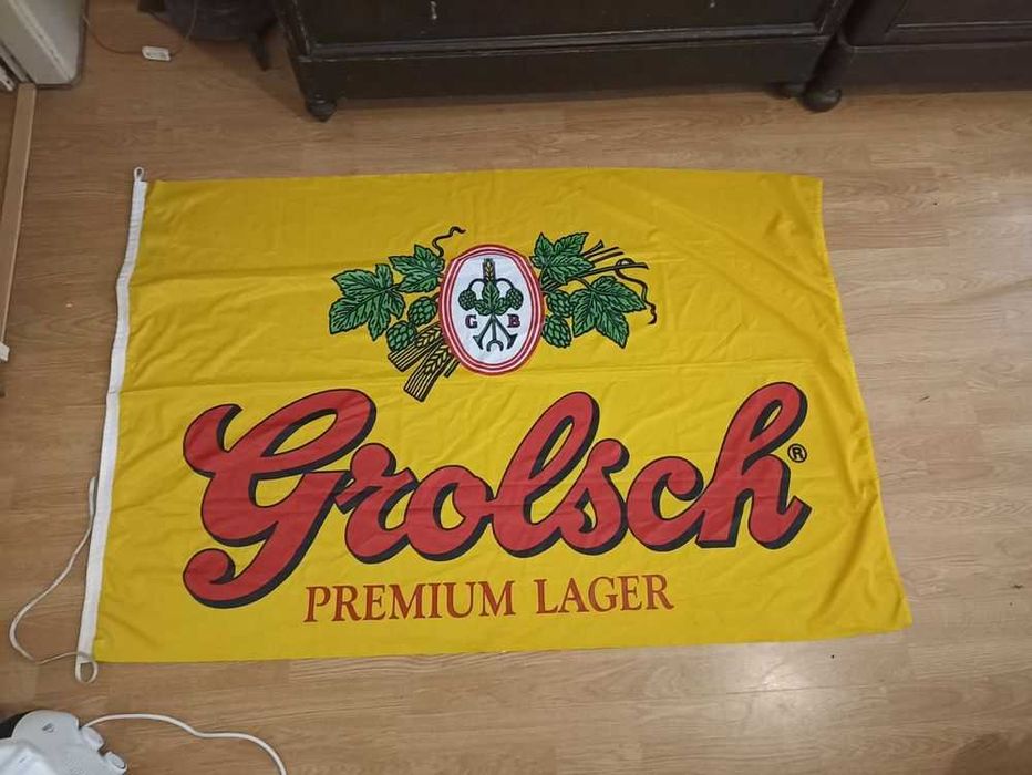 Placa Publicitária Quadro c/ Moldura Espelho Cerveja Grolsh e+ publi