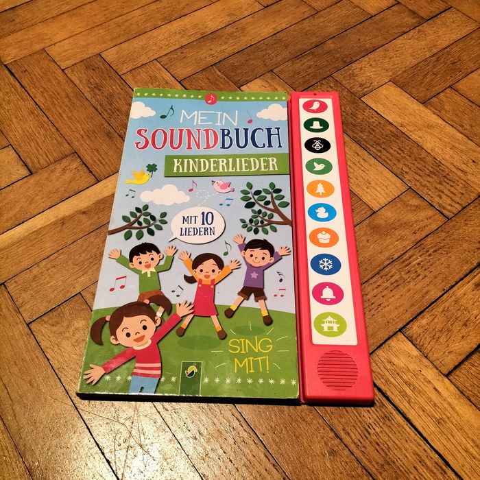 Książka dźwiękowa z melodiami piosenek wraz z bateriami