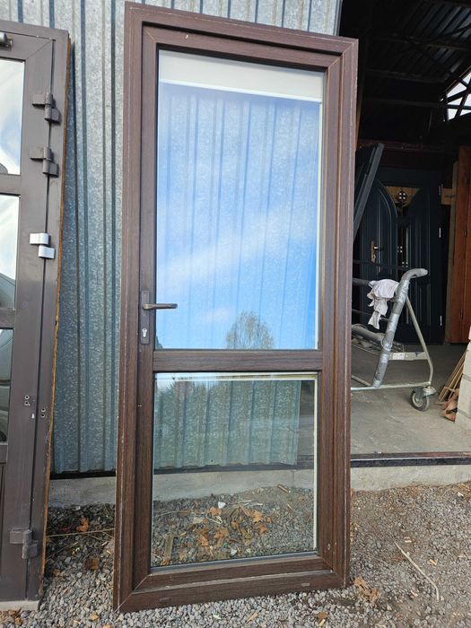 DRZWI Zewnętrzne Plastikowe PCV Wejściowe Przeszklone Balkon 95x228cm