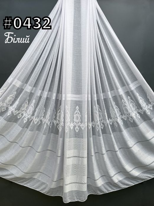 Преміум Тюль на основі бамбук з вишивкою