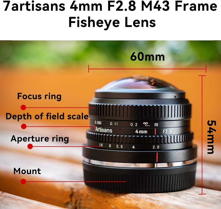 Lente 7Artisans 4 mm F2,8 Fisheye Ultra Wide