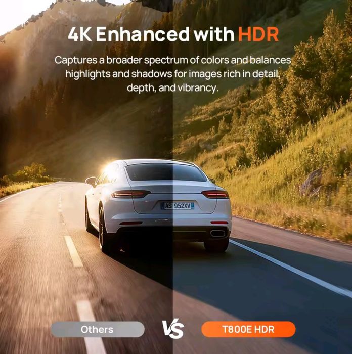 Відеореєстратор (3 камери) 70mai Dash Cam 4K T800E з салонною камерою