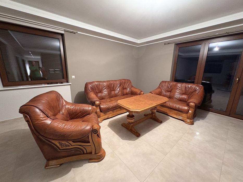 Komplet wypoczynkowy skorzany