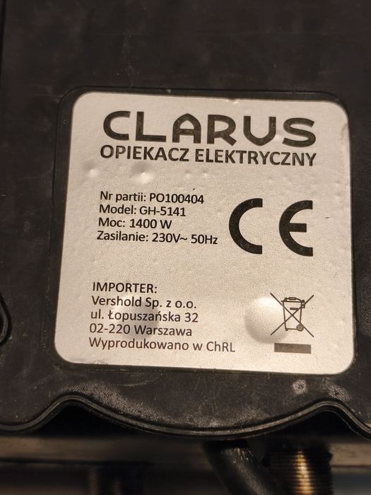 Grill kontaktowy, opiekacz Clarus