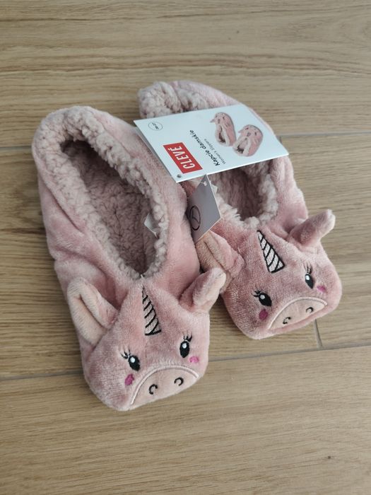 Kapcie damskie dziewczęce jednorożec