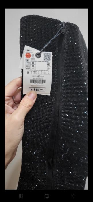 Kozaki Zara 38 cekinowe nowe