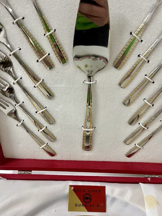 Conjunto Sobremesa Vista Alegre/Limoges - Ouro 24K