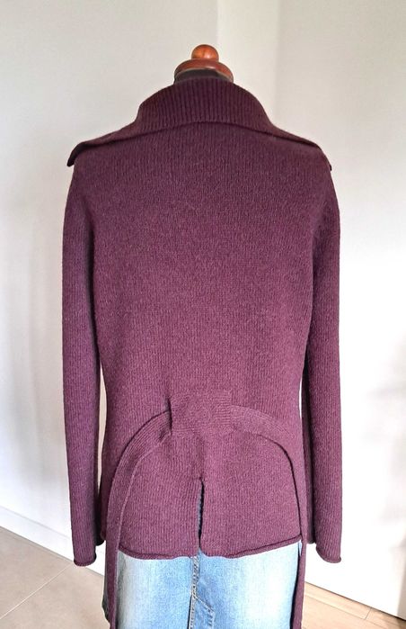 Śliwkowy sweter kardigan Solar S/M 100% wool  coquette goth hippie witch grunge