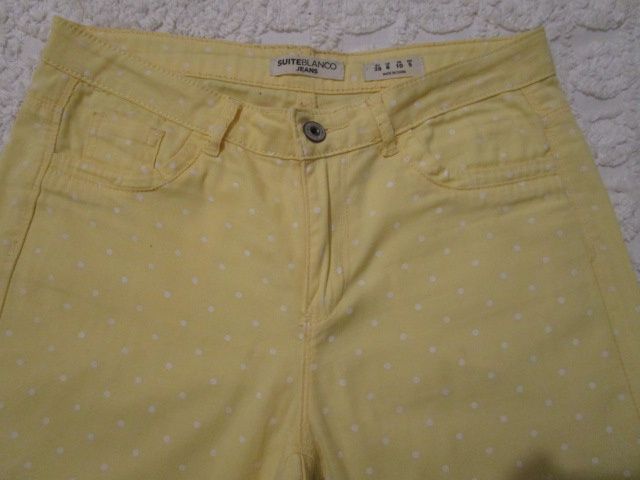 Calças amarelas às bolinhas tam.38