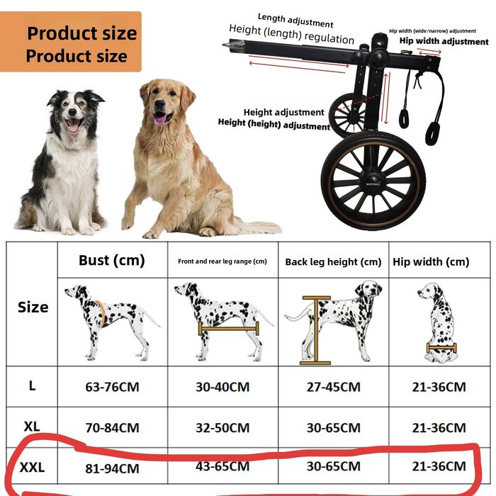 Cadeiras de rodas para animais de estimação de médio
e grande porte, carrinhos de rodas para cães grandes,
auxiliares de caminhada para reabilitação,