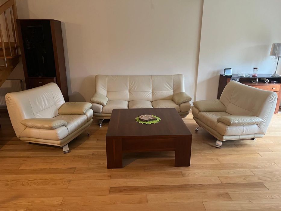 Sofa + 2 fotele  ze skóry