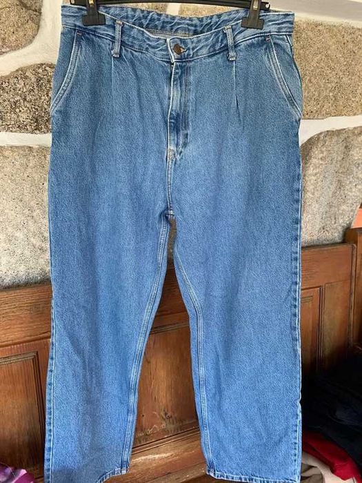 Calças de ganga super largas lavagem média Bershka Man