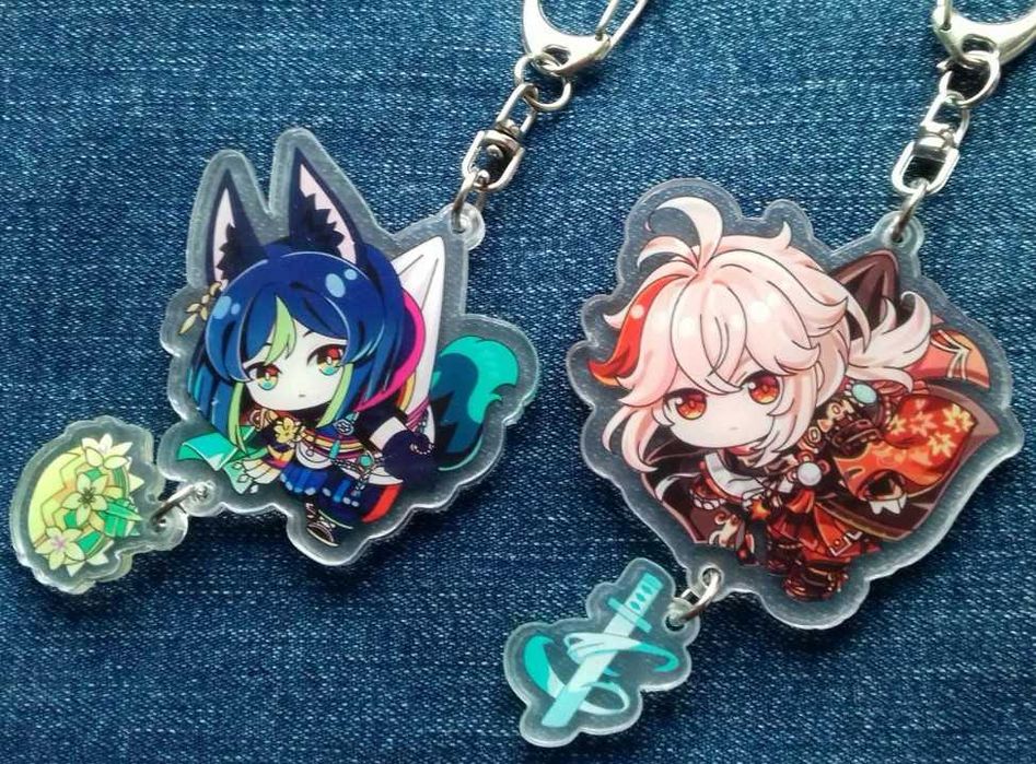 Брелки Геншин импакт Тігнарі, Кадзуха, Скарамуча, Сяо нові