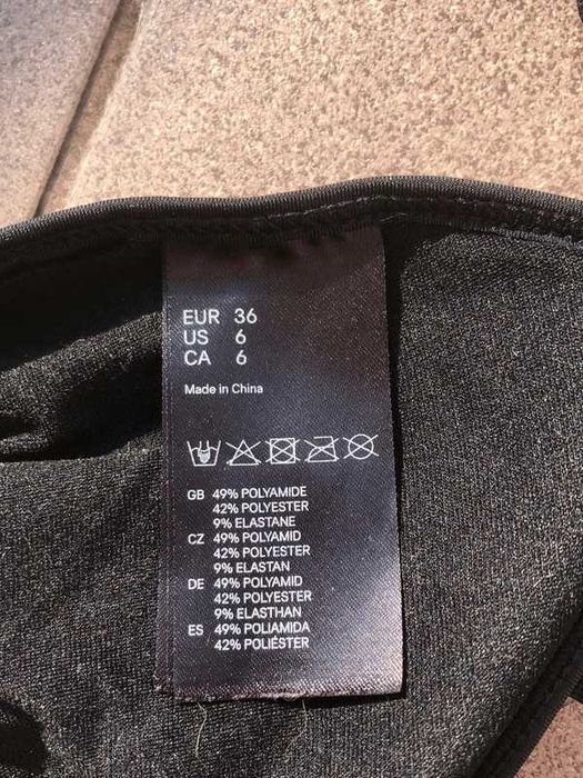 Strój kąpielowy damski H&M 6ixty8ight czarny dwuczęściowy 36