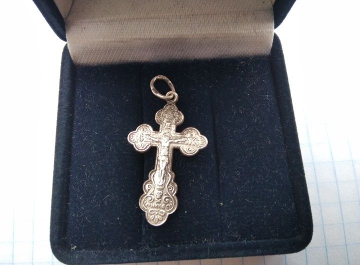 Серебряная цепочка цепь браслет крестик иконка пирсинг серебро 925
