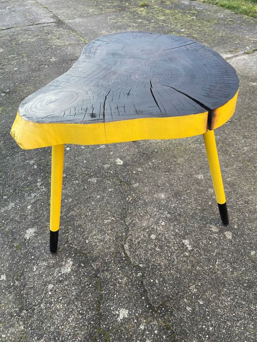 Duży owalny plaster Drewno-Stal Loft Design Industrial Black Palony